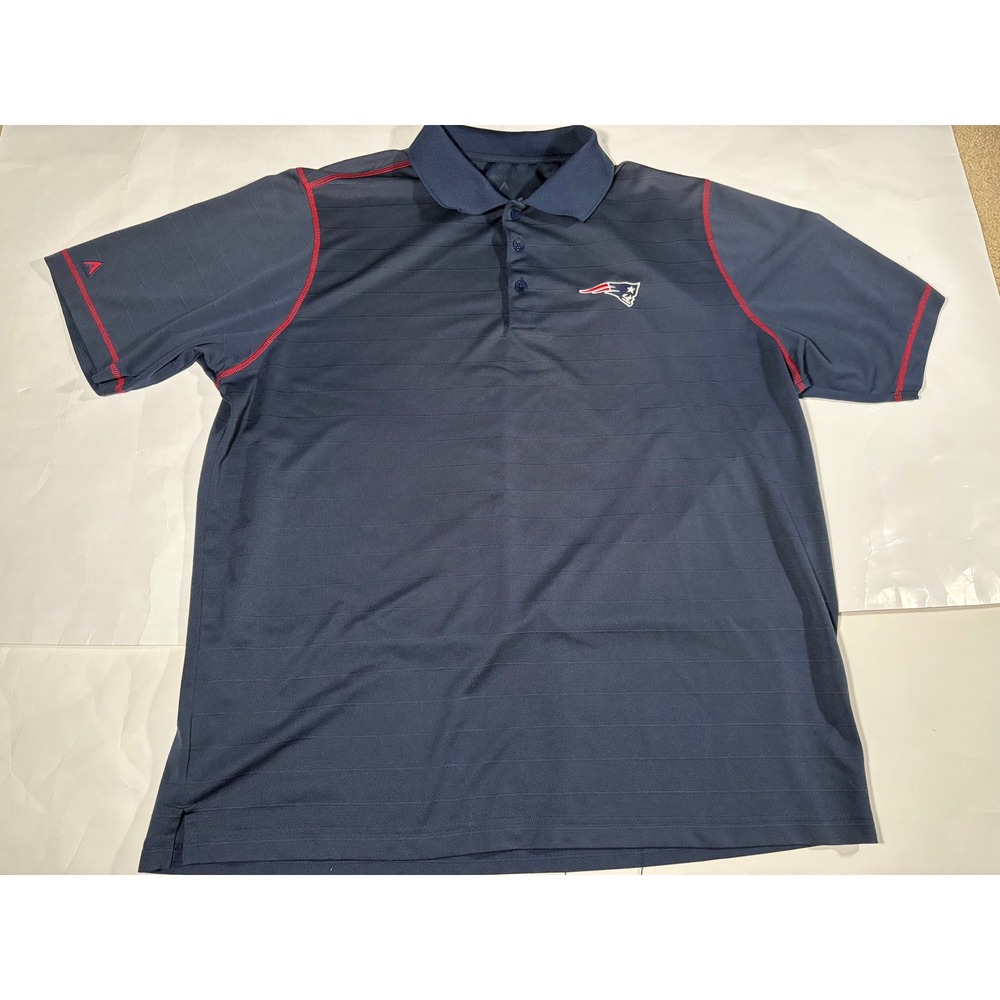 Antigua New England Patriots Polo Shirt Men's XL Navy Blue NFL Performance